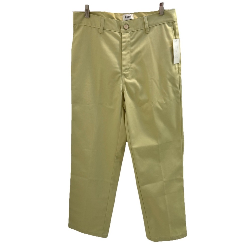 NWT Elwood Petrol Mens Chino Leg Pants Small 32x31 Yellow Side Pocket Preppy